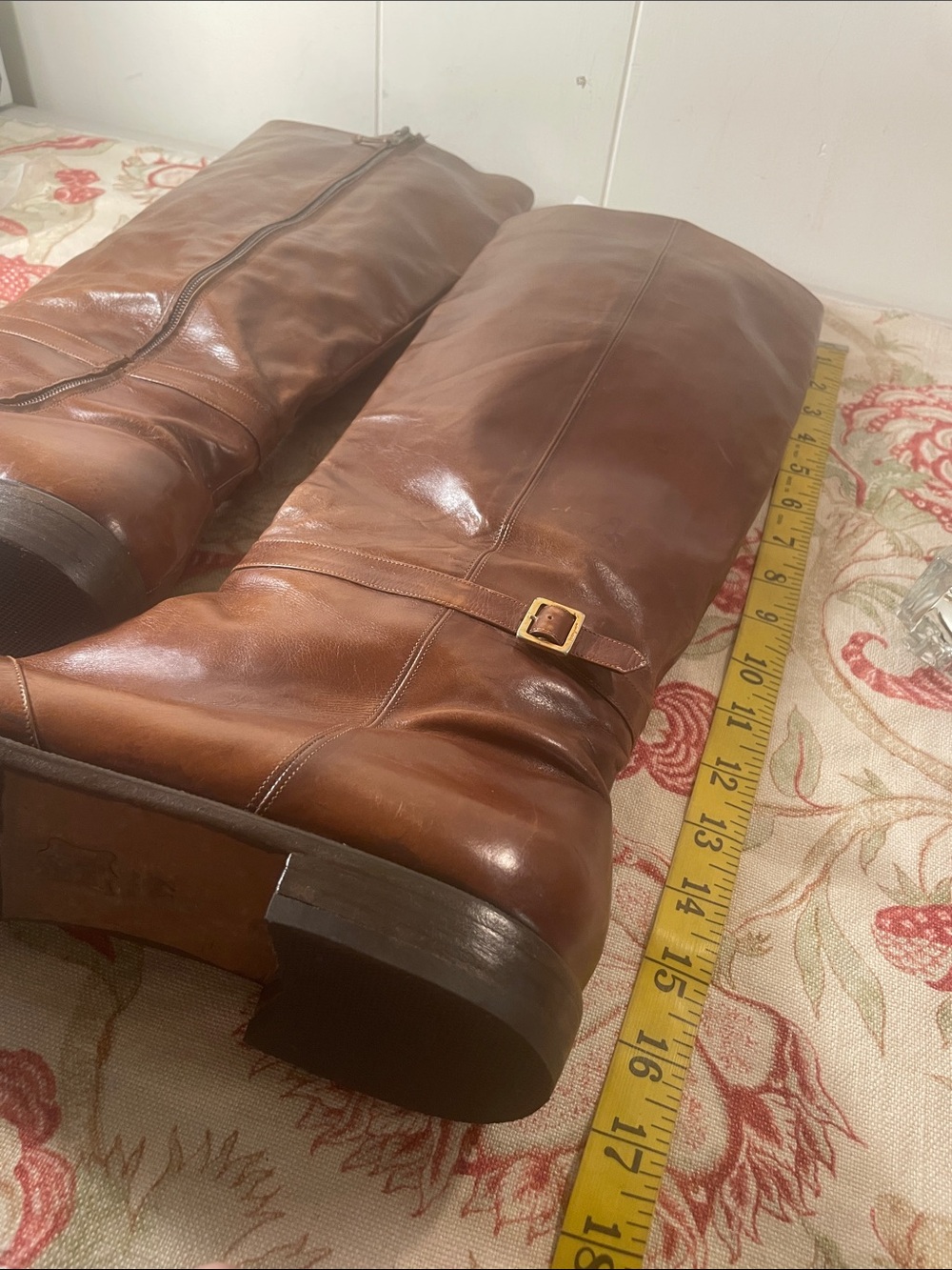 Salvatore Ferragamo Tall Knee High Cognac Leather Vintage - Picture 3 of 11